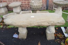 Garden Bench with Squirrel Supports