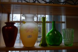 Five Assorted Glass Vases