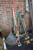 Garden Tools; Brushes, Rakes, Wolfgarten Hoe, etc.