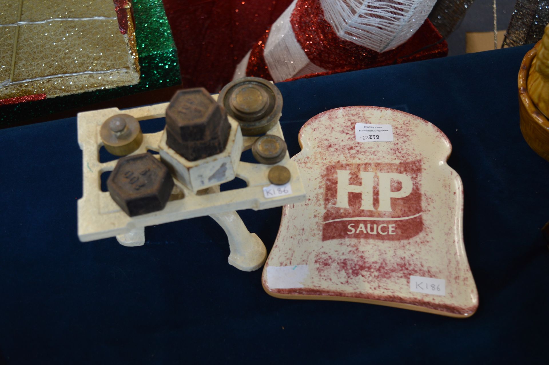 HP Sauce Plate and Trivet with Weights