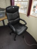 *Black Leather Executive Swivel Chair