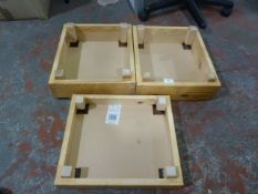 *Three Stackable Wooden Storage Crates