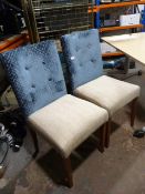 *Two Upholstered Dining Chairs