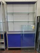 Display Cabinet with Glass Doors & Shelves - 202cm x 120cm x 30cm