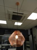 *Contemporary Copper Mesh Pendant Light Fitting