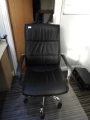 *Executive Highback Swivel Chair in Black Faux Leather