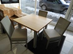 *Kitchen Furniture Company Oak Top Table with Three Dining Chairs
