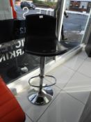 *Contemporary Gas Lift Barstool with Black Faux Leather Upholstery on Chrome Pedestal