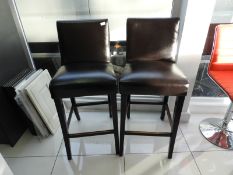 *Pair of Highseat Barstools with Faux Leather Seats and Backs