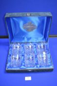 Box of Six Q.E.2 Glencairn Crystal Studio Tumblers