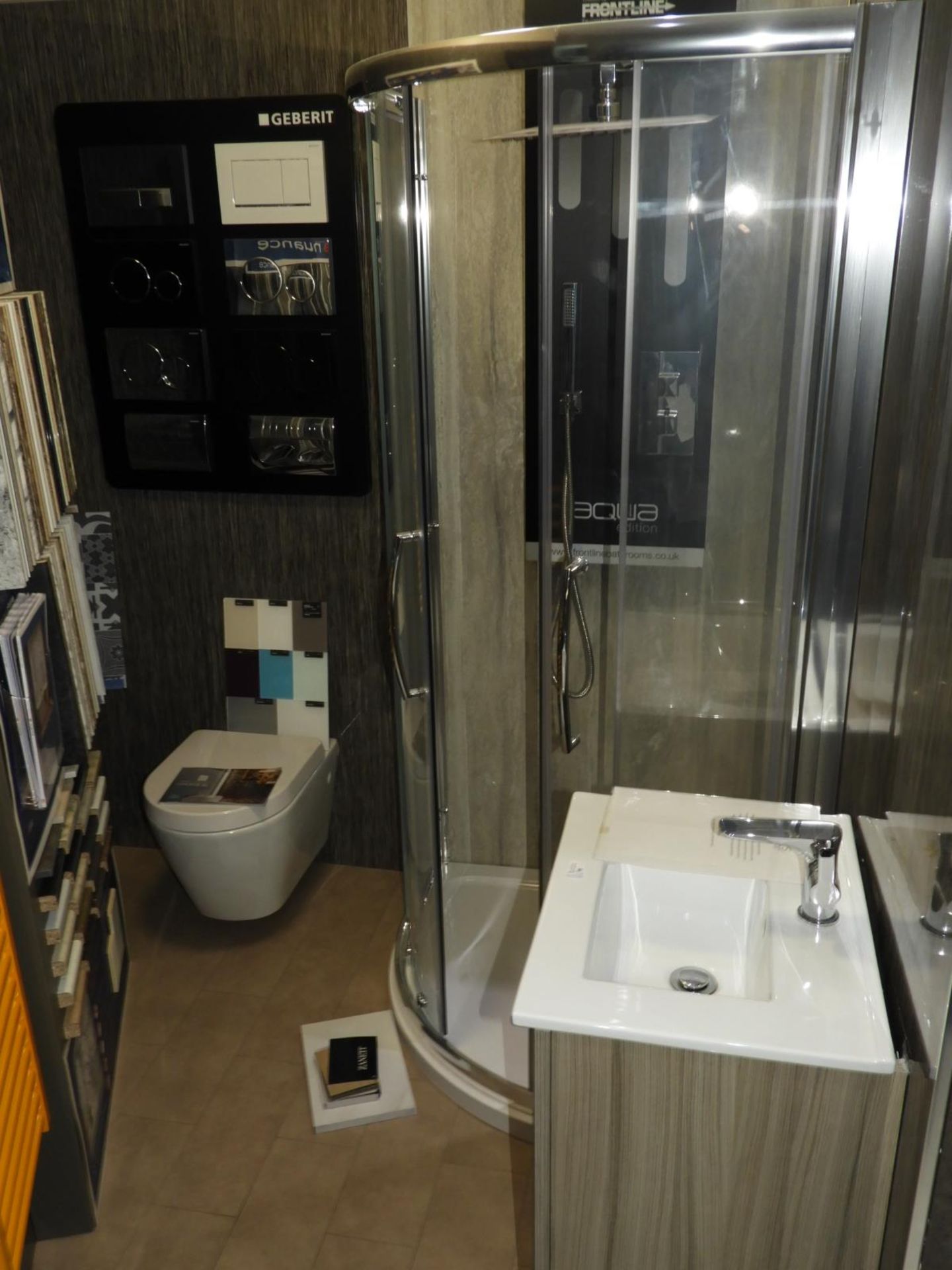 *Complete Shower Room: Quadrant Enclosure with Tray, Basin Unit, and WC