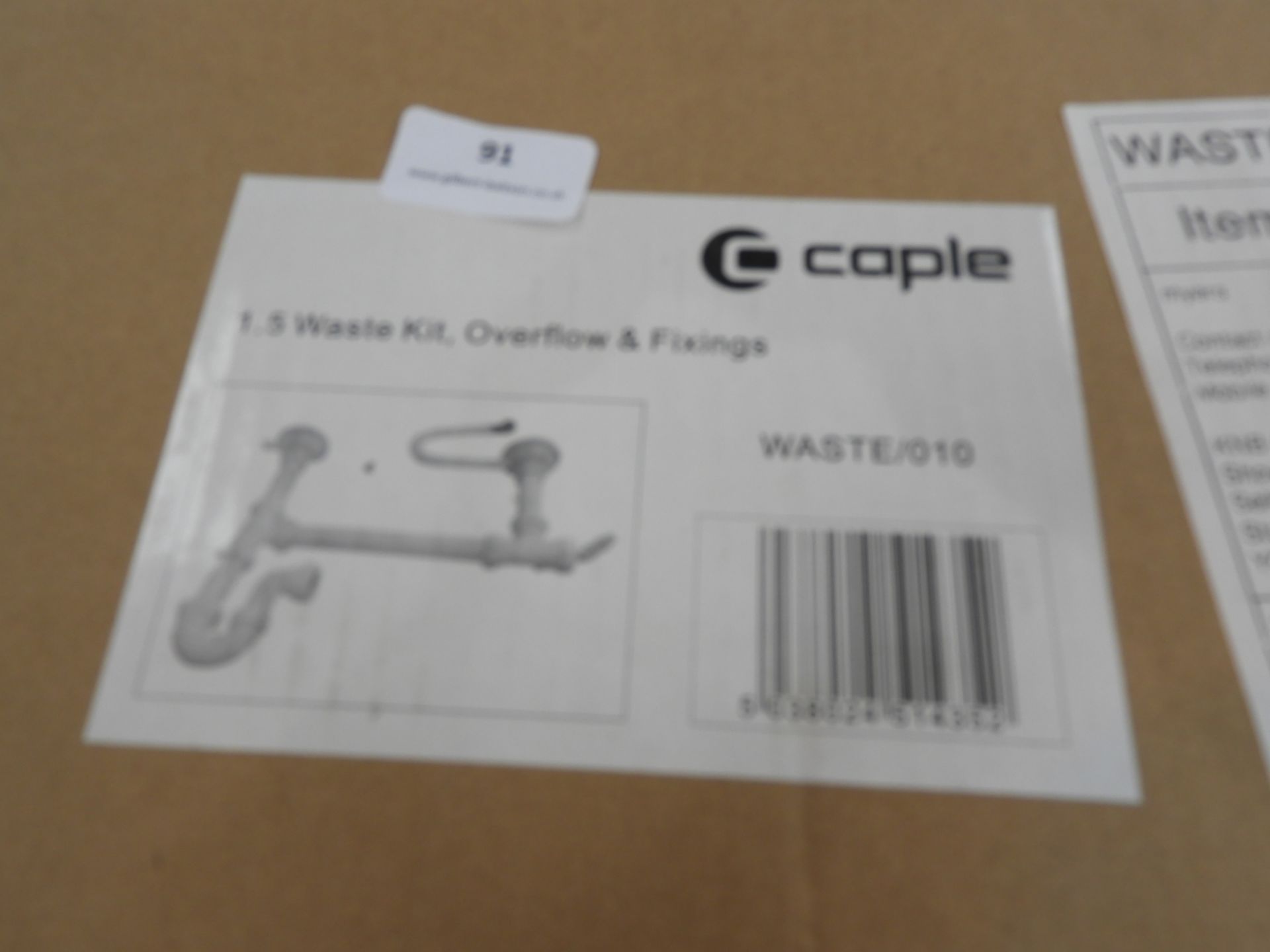 *Caple Waste/008 1.5 Waste Kit Overflow & Fittings