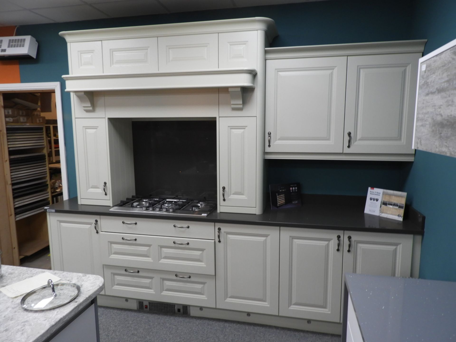 *Jefferson Ivory Display Kitchen with Pewter Latch Handles, and Konigstone Worktop - Image 2 of 3