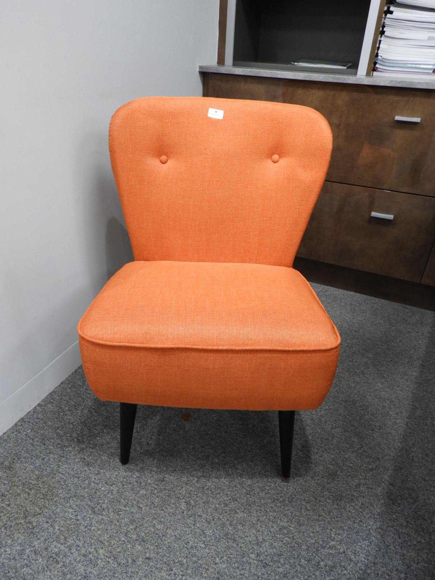 *Orange Bedroom Chair with Button Back