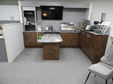 *Ferro Bronze Desk and Cupboard Unit with 22mm Laminate Worktops...