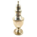 A George III silver sugar caster, of baluster form, monogram engraved, John Emes, London 1802, 4.