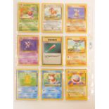 Pokemon cards, comprising Weepinbell., Pidgeotto., Cubone., Haunter., Full Heal Trainer card.,
