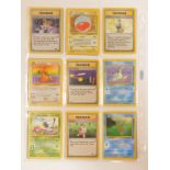 Pokemon cards, comprising Trainer Imposter Oak's Revenge., Electrode., Trainer Pokemon Trader.,