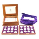 A Royal Mint Queen Elizabeth II Golden Jubilee Collection, twenty four coins in two trays, boxed