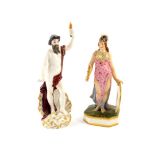 A Samson Derby late 19thC porcelain figure of Minerva, modelled standing wearing a helmet, with a