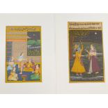 Indian School (19thC). An Indian Prince in a courtyard with four female attendants, 16.5cm high,