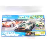 A Scalextric Digital Super GT Set, including an Aston Martin DBR9, Porsche 911GT3R, and a Dodge