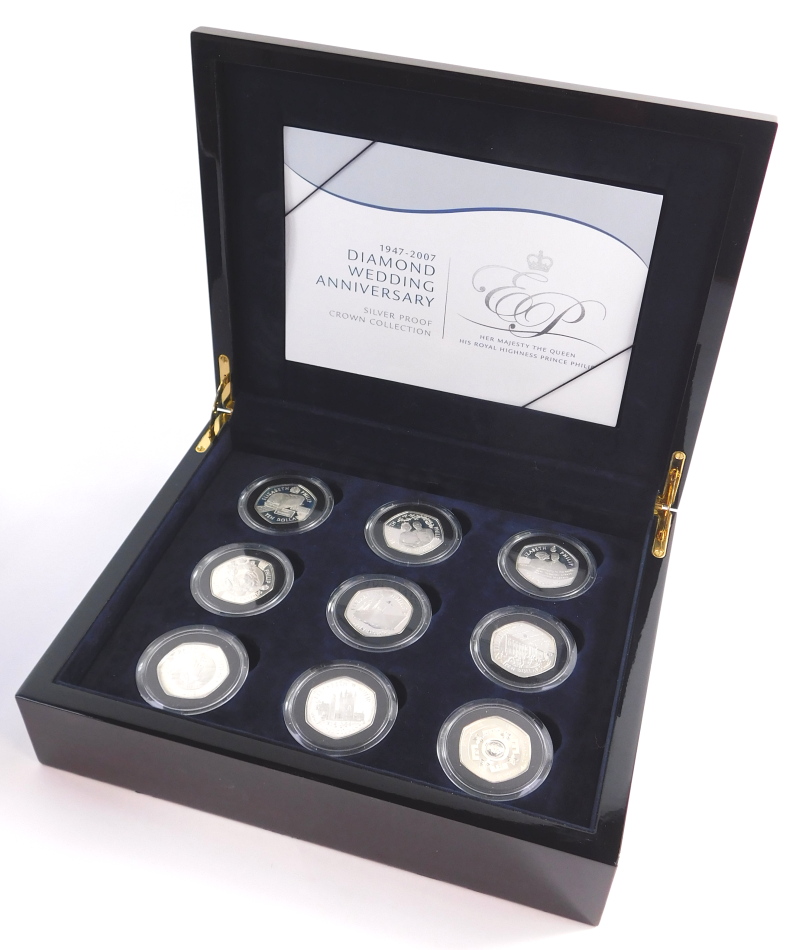A Royal Mint Diamond Wedding Anniversary Silver Proof Coin Collection, H M The Queen and HRH - Image 4 of 4