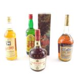 A bottle of Courvoisier Three Star Luxe Cognac, 24fl oz, bears label By Appointment Purveyors of