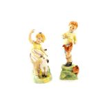Two Royal Worcester porcelain figures modelled by FG Doughty, of October, no. 3417 and April, no.