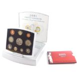 The Royal Mint Year 2001 Executive Proof Coin Collection, with certificate, cased.