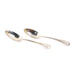 A George III silver table spoon, monogram engraved, No. 7, John Lias, London 1813, together with a