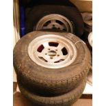 Four Wolfrace CKN 15" alloy wheels, 6.00X15X625.IN., with Dunlop SP Sport radial tyres, ER70VR15.