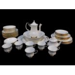 A Royal Albert porcelain part dinner, tea and coffee service, decorated in the Val D'or pattern,