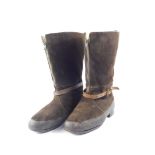 A pair of RAF suede flying boots, with sheepskin interior, size 9, 10148, Itshide soles and Goodyear