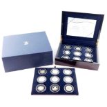 A Royal Mint Diamond Wedding Anniversary Silver Proof Coin Collection, H M The Queen and HRH