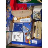 Silver and costume jewellery, including a Pandora type bracelet, rings, Scottish brooches, Sekonda