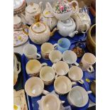 Pottery and porcelain teapots, including Aynsley and Gibsons, together with Royal Commemorative
