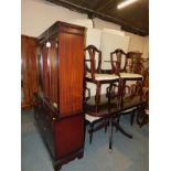 A reproduction mahogany extending dining table, 76cm high, 107cm wide, 138cm extended, 75cm deep.,