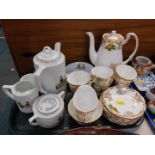 A Royal Standard porcelain part coffee service, decorated with roses, together with a continental