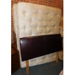 A Dream World king size divan bed, mattress and a brown leatherette headboard. (3)