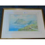 Thomas Mortimer (British, 1880-1920). Coastal landscape, watercolour, signed, 25cm x 35cm.
