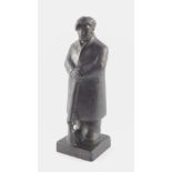 A Dutch bronzed plaster figure 'Stoter' 44' , the Jan de Stoter Memorial figure modelled standing