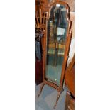 A Georgian style walnut framed cheval mirror, 183cm high.