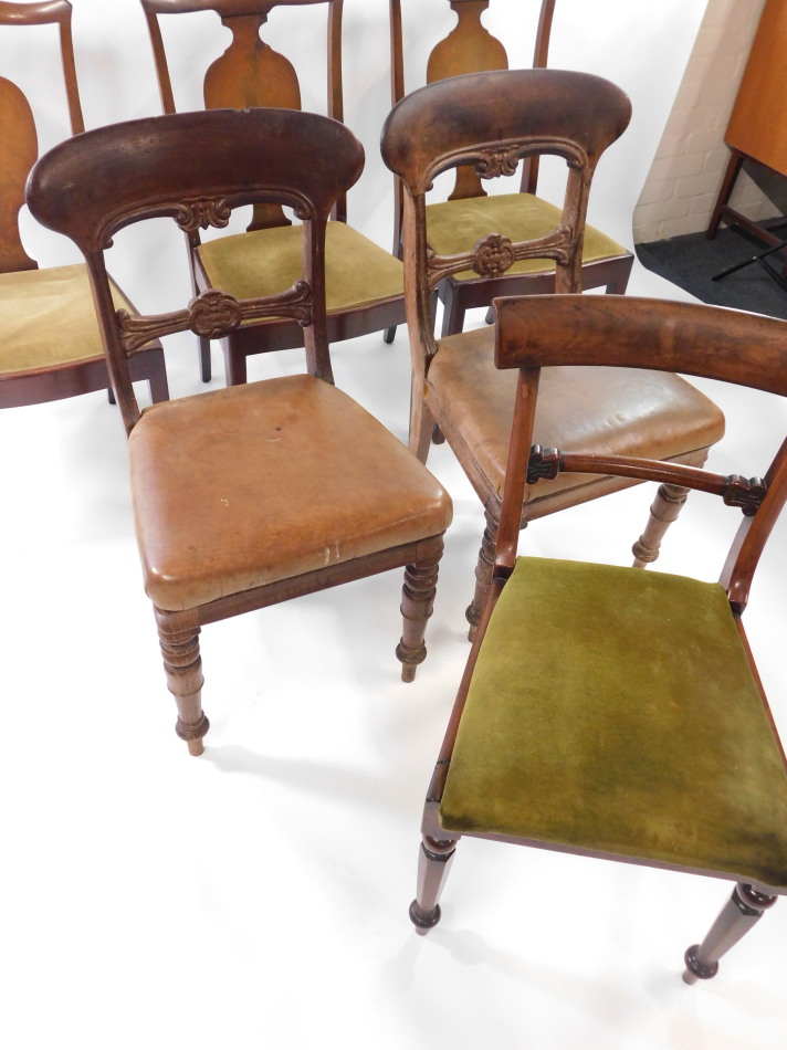 Three mahogany G-Plan dining chairs, a pair of Victorian chairs, and a William IV mahogany dining - Image 3 of 3