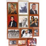 A group of framed prints, some bearing signatures, to include Bing Crosby, Bruce Forsyth, Michele