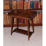 An early 20thC oak occasional table, the top with a raised gallery, on square tapering legs, with