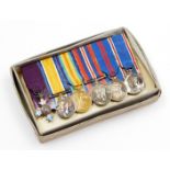 Withdrawn Pre-Sale by Vendor. A miniature dress medal group, comprising: OBE (purple riband),