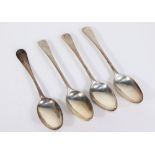 A set of three George III crested silver tablespoons, with Old English pattern handles, London 1767,