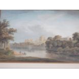 Sir George Bulteel Fischer (1764-1834). A view of Windsor Castle from the river with fishermen in