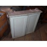 A painted Victorian pine wall cupboard, two Victorian bedroom chairs, etc.